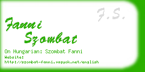 fanni szombat business card